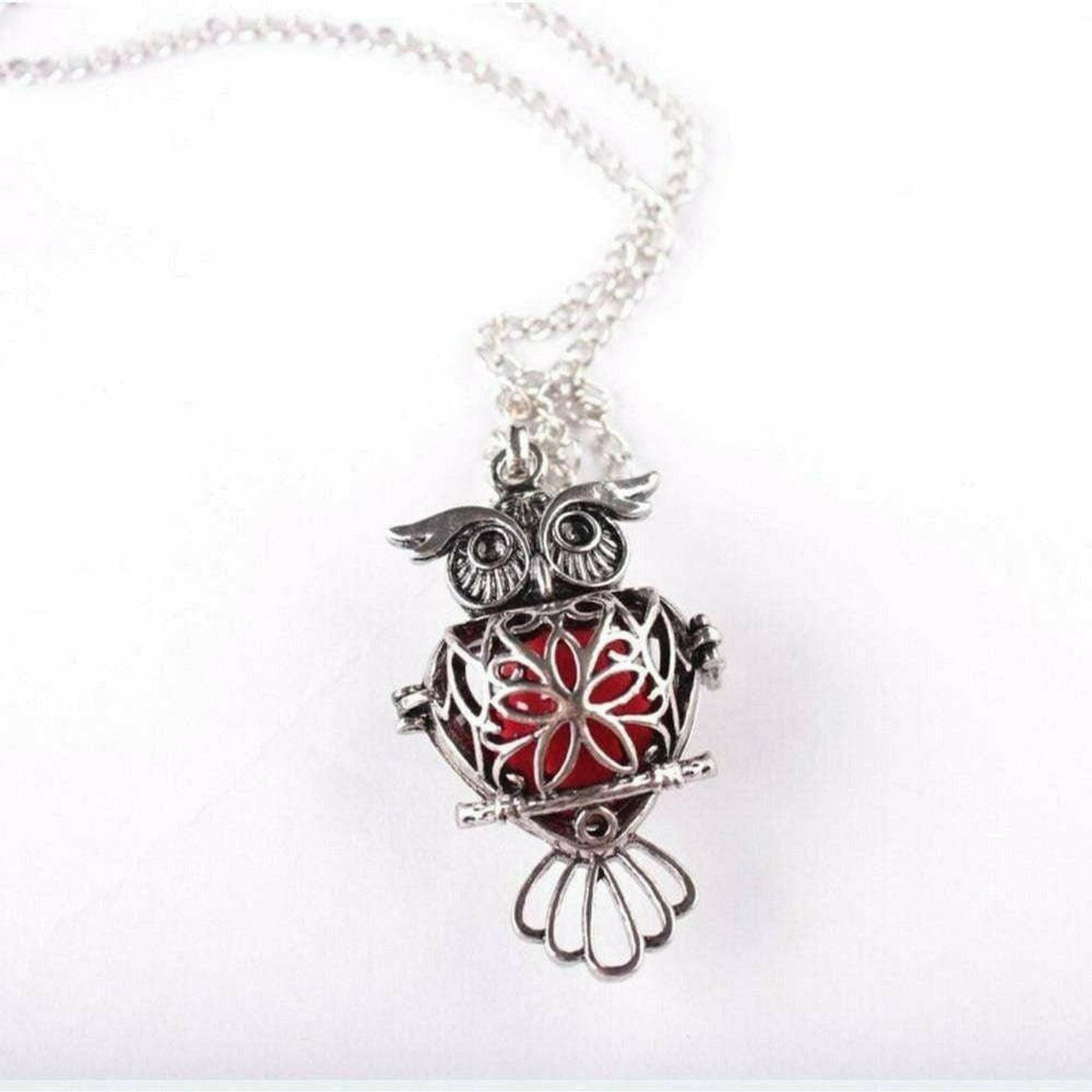 Vintage Owl Diffuser Necklace.