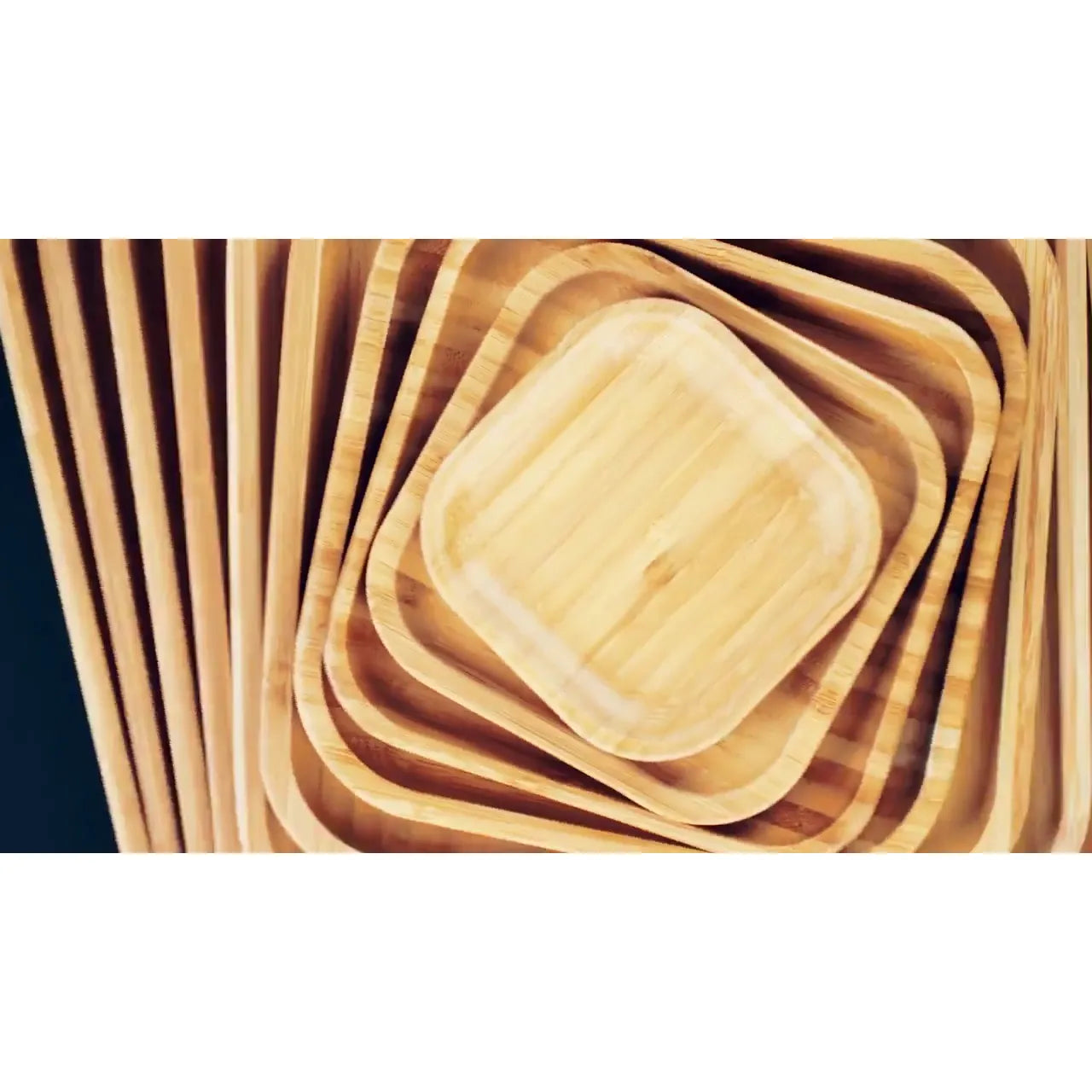 Bamboo Square Plate 11" x 11" For Appetizers / Barbecue.