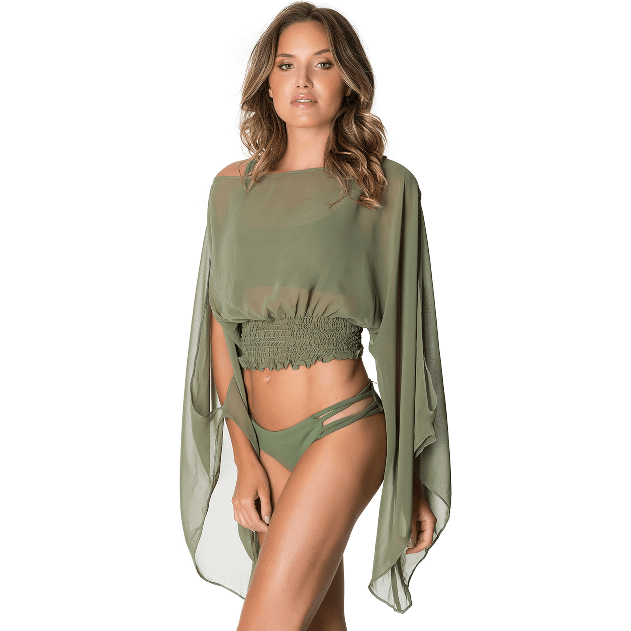 Voyage Top in Olive Green.