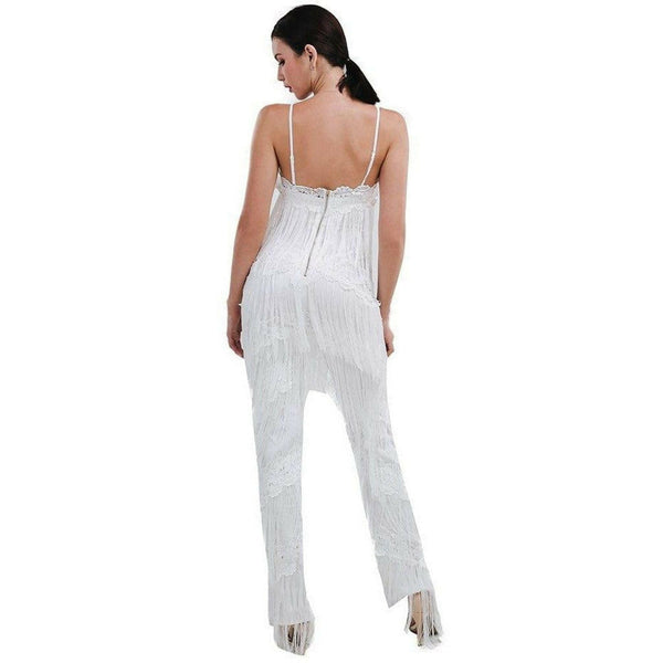 White Tassel Jumpsuit