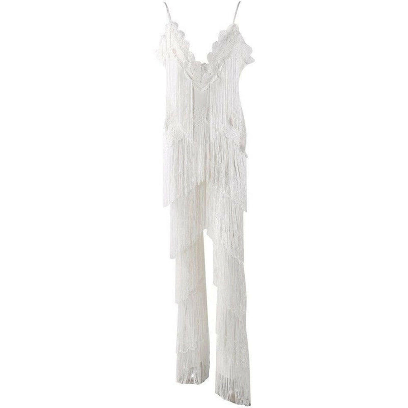 White Tassel Jumpsuit