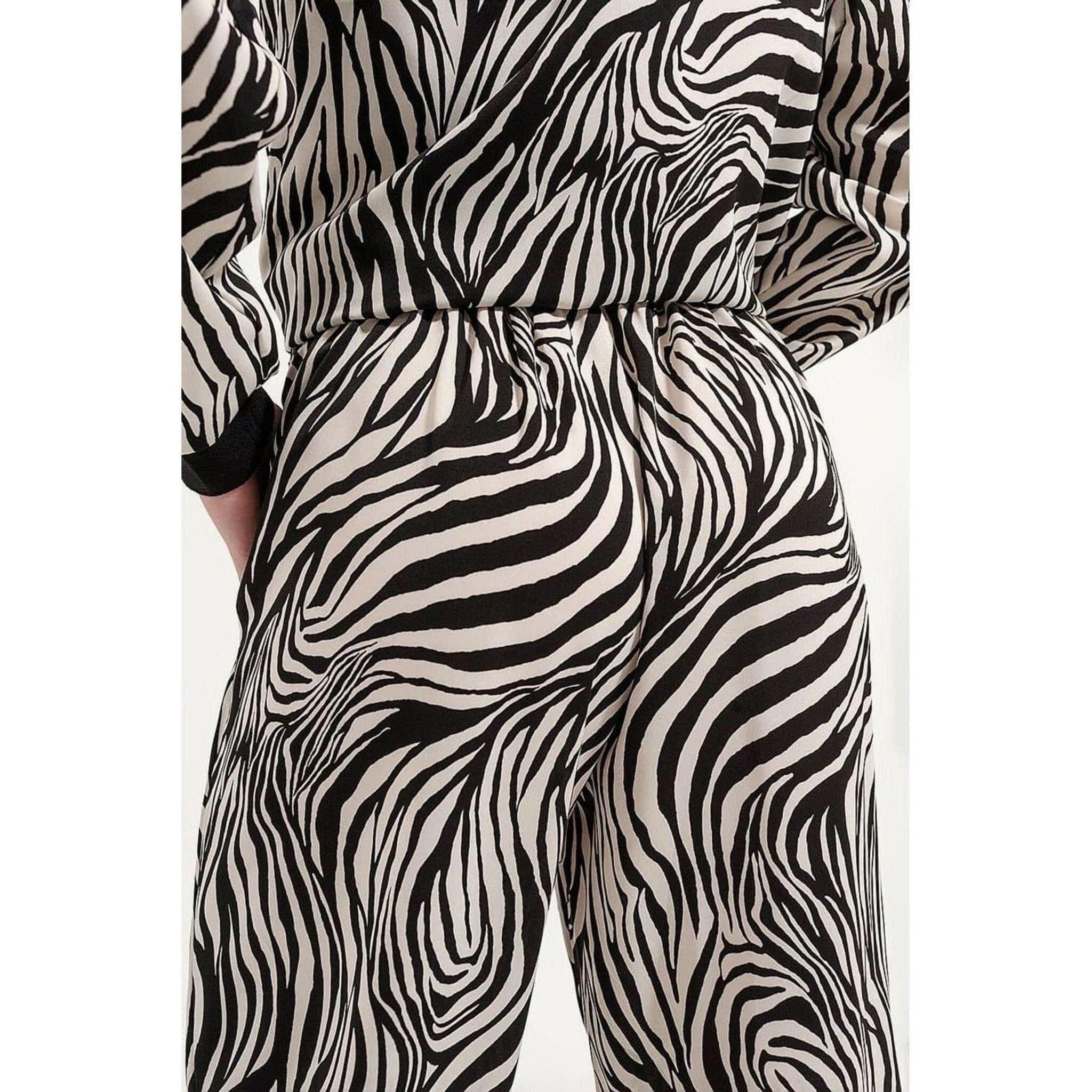 Wide Leg Trousers in Zebra Print.