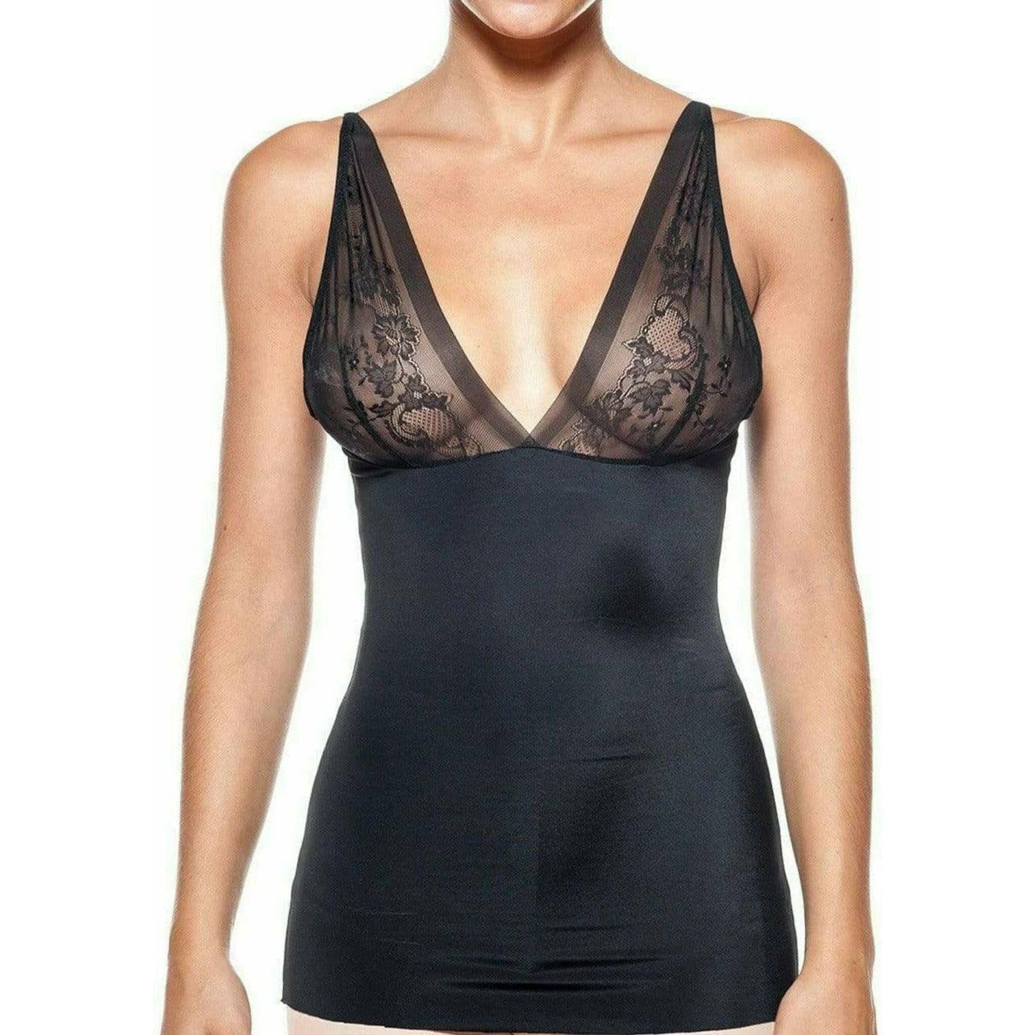 Women's Slimming Top with Sexy Lace in Black.