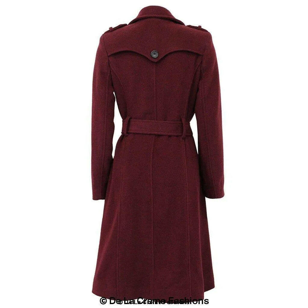 Wool and Cashmere Blend Military Coat.