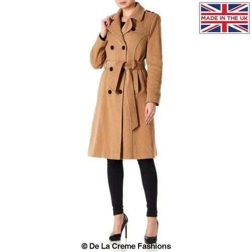 Wool and Cashmere Blend Military Coat.