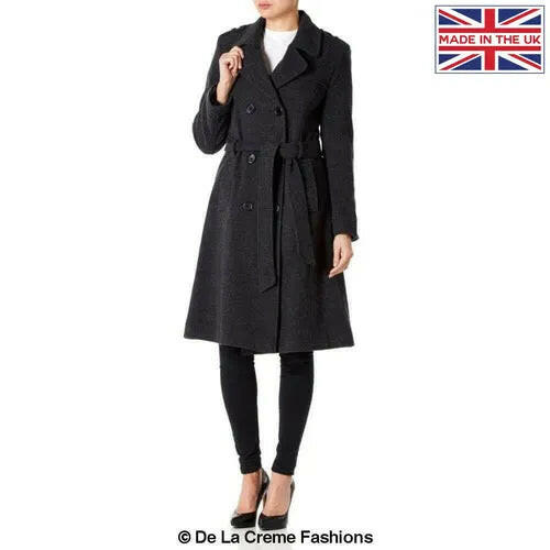 Wool and Cashmere Blend Military Coat.