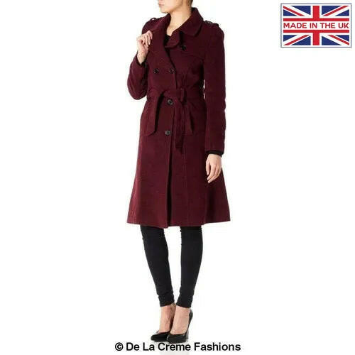 Wool and Cashmere Blend Military Coat.