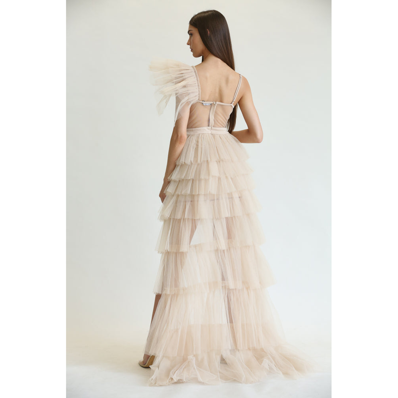 Atiena - Tulle Mesh Fabric Dress.