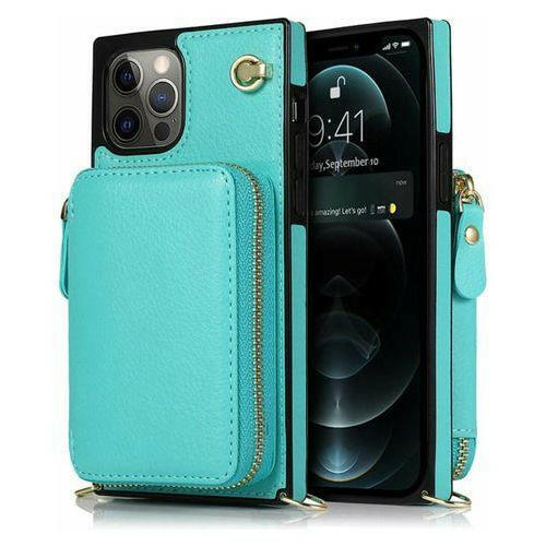 Zipper Wallet Case with Adjustable Strap for iPhone.