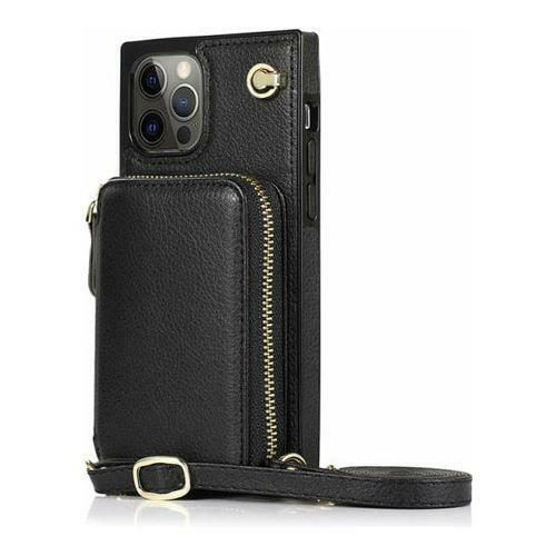 Zipper Wallet Case with Adjustable Strap for iPhone.