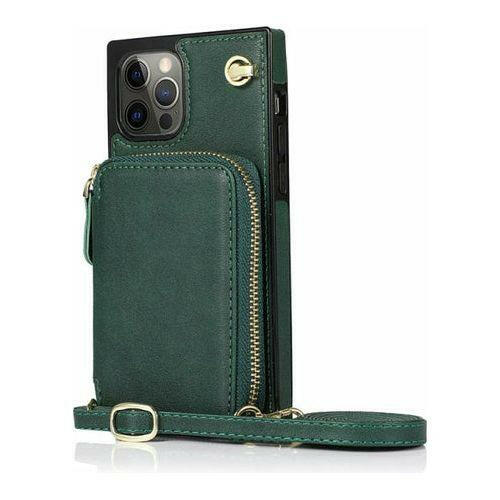 Zipper Wallet Case with Adjustable Strap for iPhone.