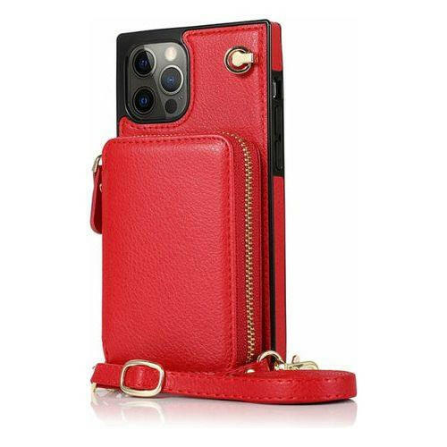 Zipper Wallet Case with Adjustable Strap for iPhone.