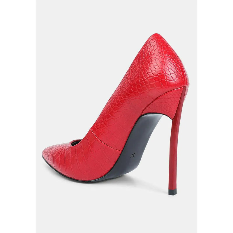 Urchin Croc High Stiletto Heel Pumps.