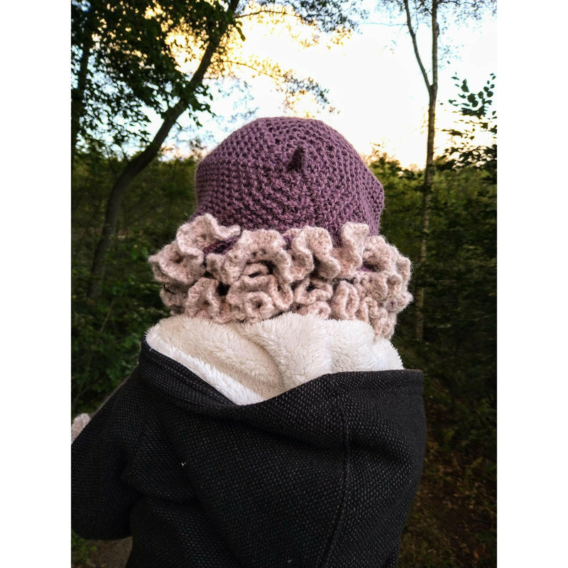 Mauve Alpaca Set - Beret and Scarf.