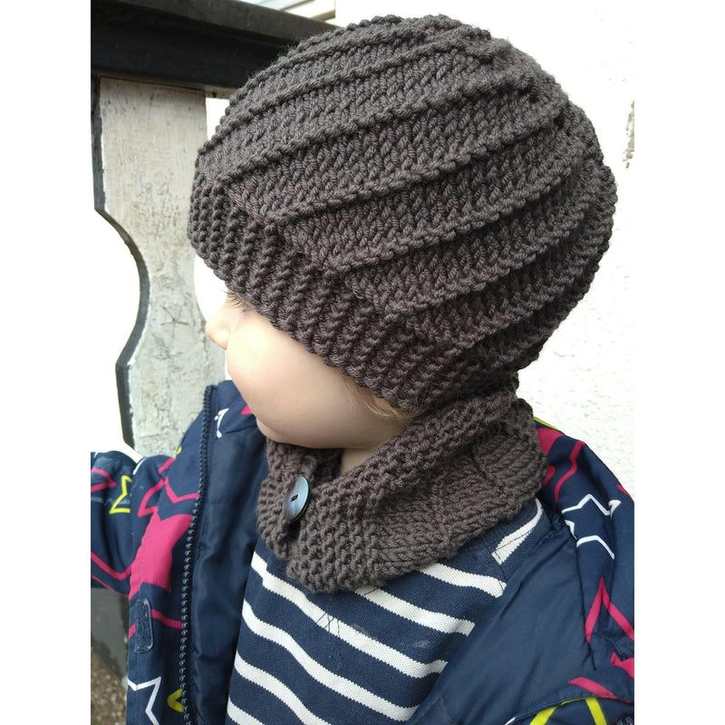 Mocca Knitted Set: Hat and Scarf.