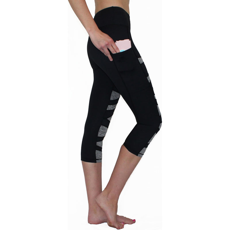 Black and Gray Weave - Pocket Capri.