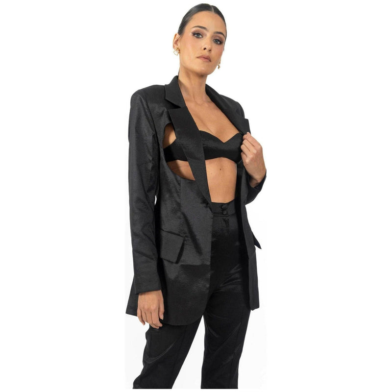 Meghan Cutout Black Women's Blazer.