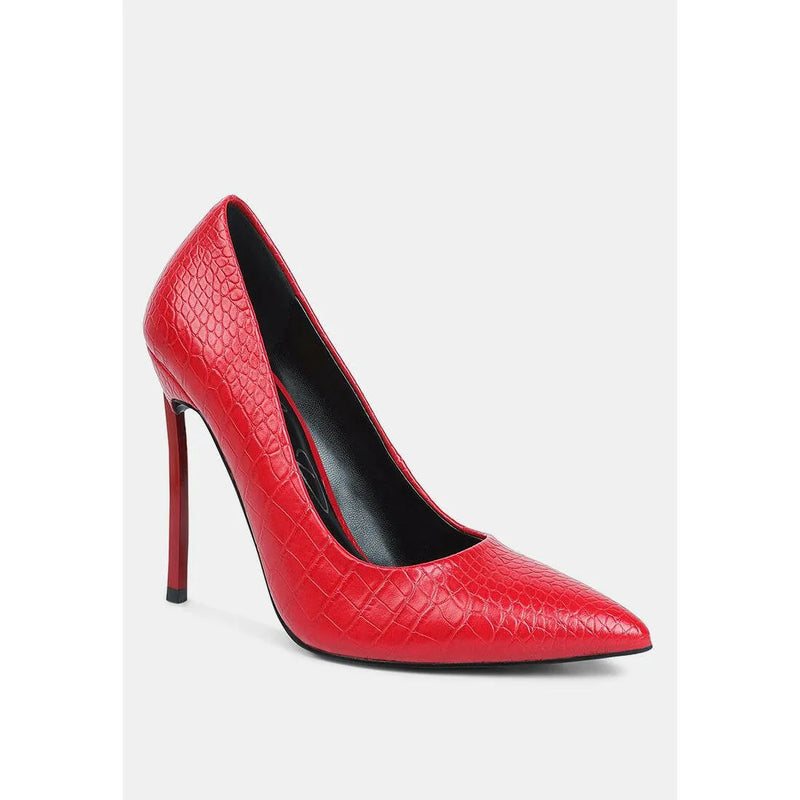 Urchin Croc High Stiletto Heel Pumps.