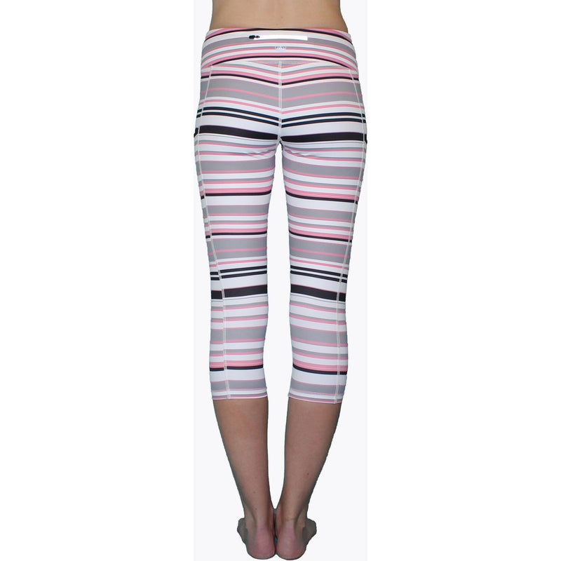 Pink Gray & Black Stripe - Pocket Capri.