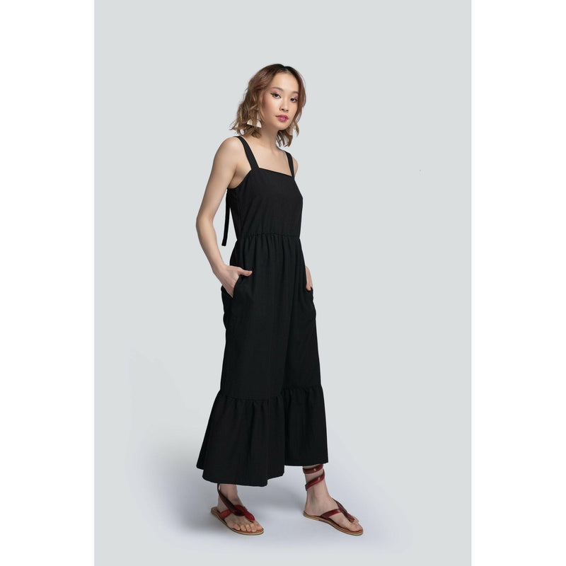 Gabriella Tiered Sundress in Black.