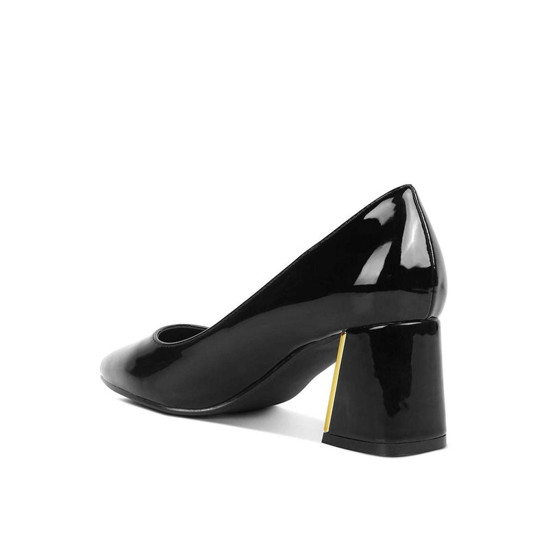 Zaila Metallic Accent Block Heel Pumps |  quirkitrendz.