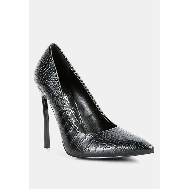 Urchin Croc High Stiletto Heel Pumps.