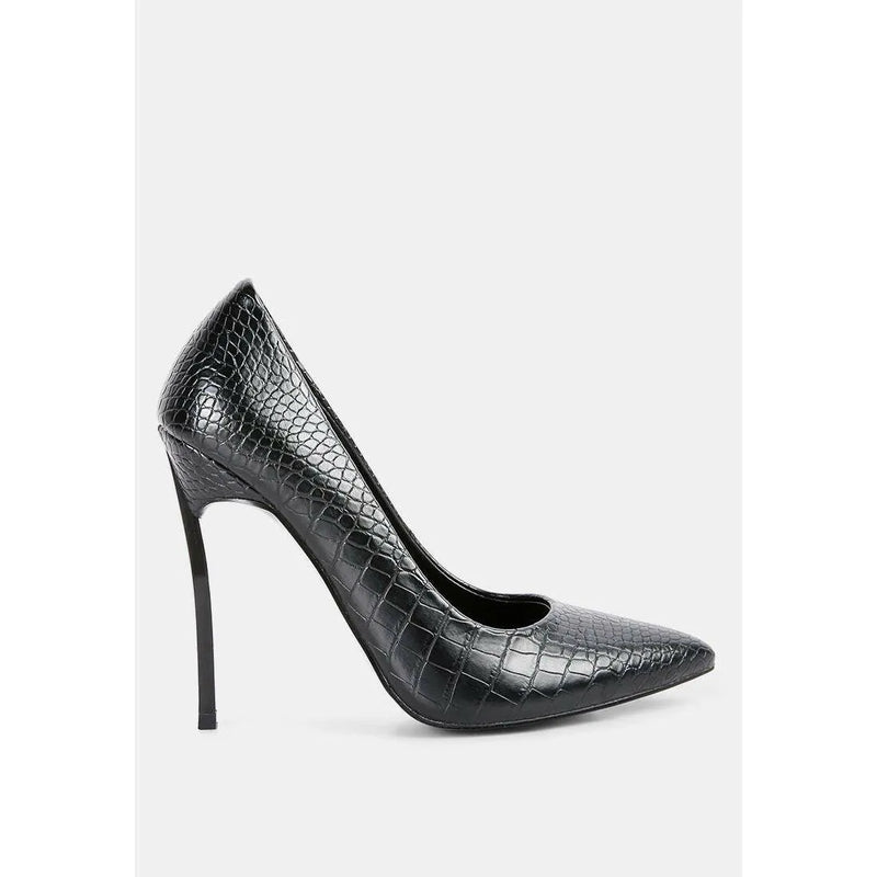 Urchin Croc High Stiletto Heel Pumps.