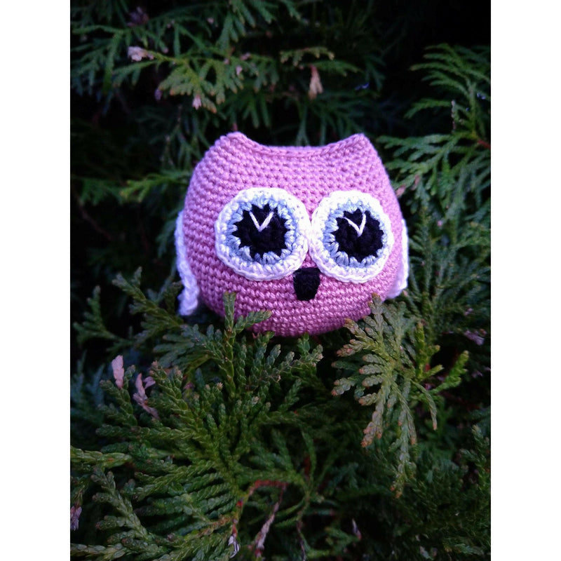 Pink Owl Baby Rattle.