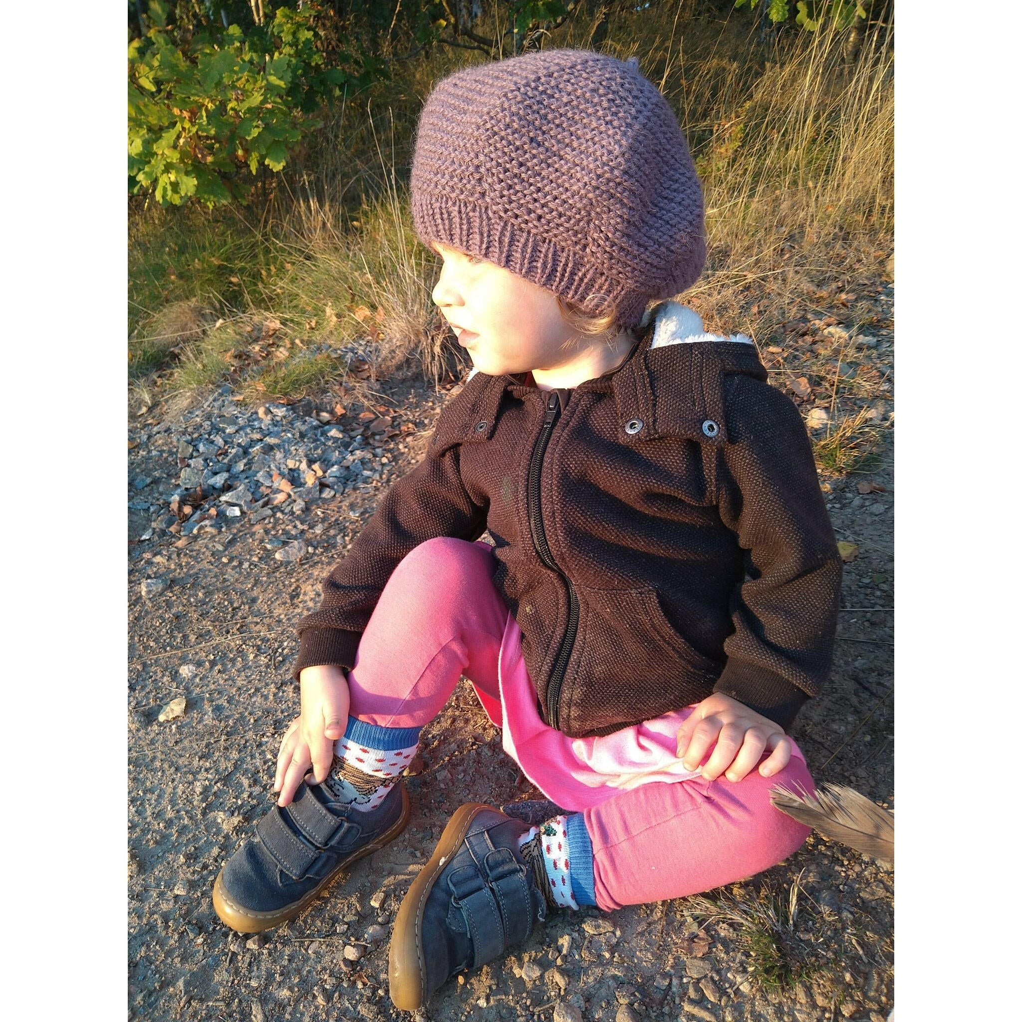 Mauve Alpaca Knitted Beret.