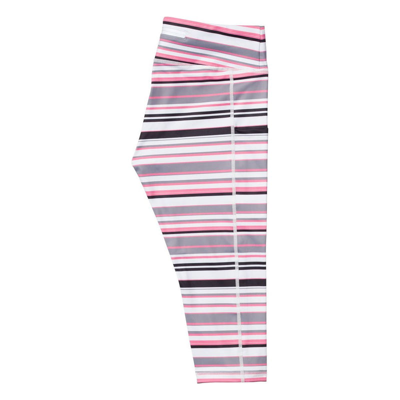 Pink Gray & Black Stripe - Pocket Capri.