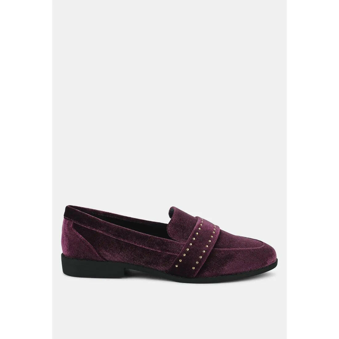 Walkin Stud Detail Velvet Loafers.