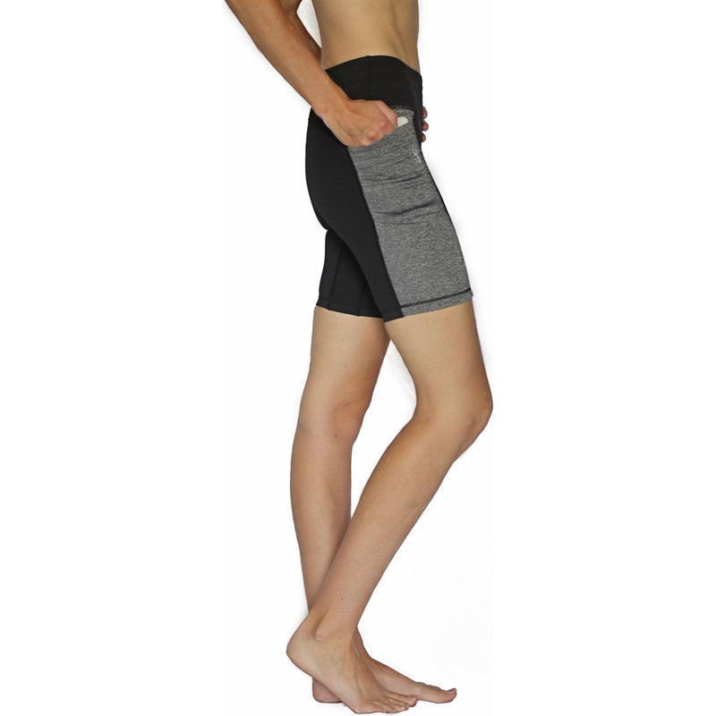 Pocket Shorts - Black and Gray 7 Inch.