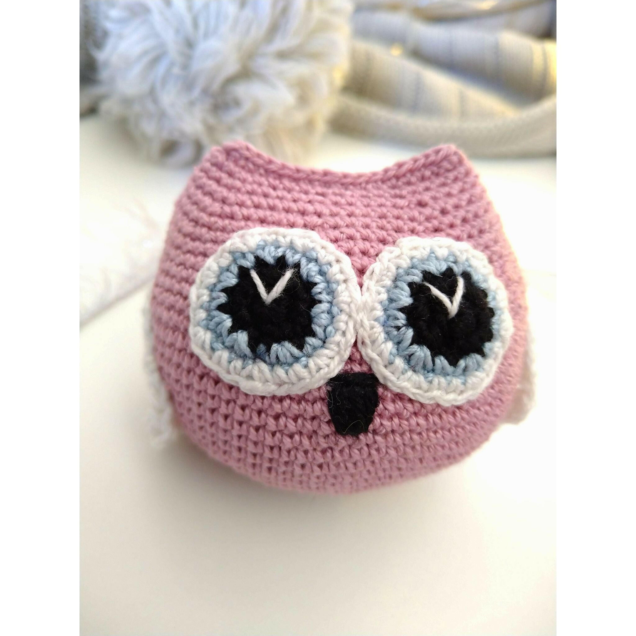 Pink Owl Baby Rattle.