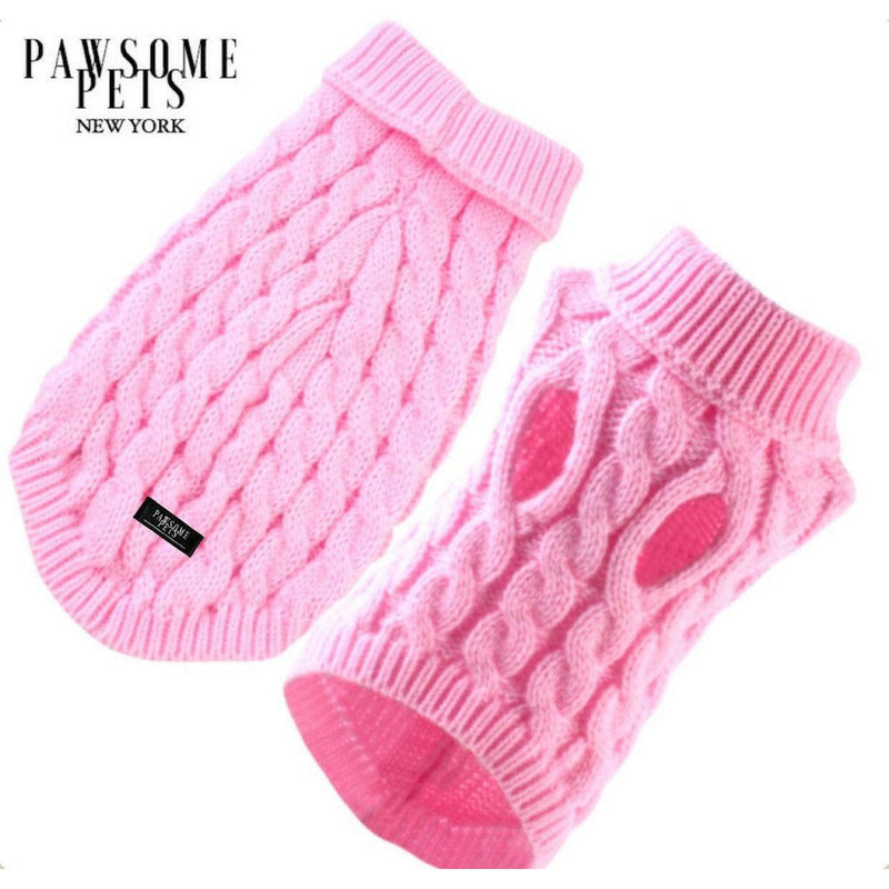 Pet Cable Knit Sweater - Pink.