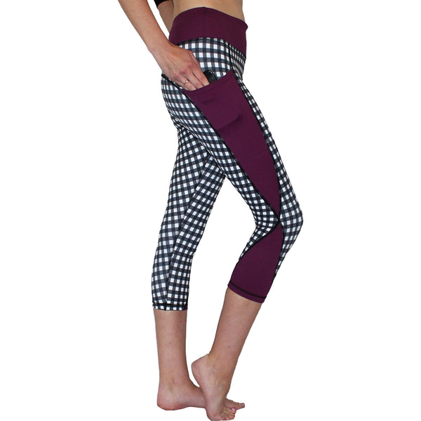 Purple Checker - Pocket Capri.