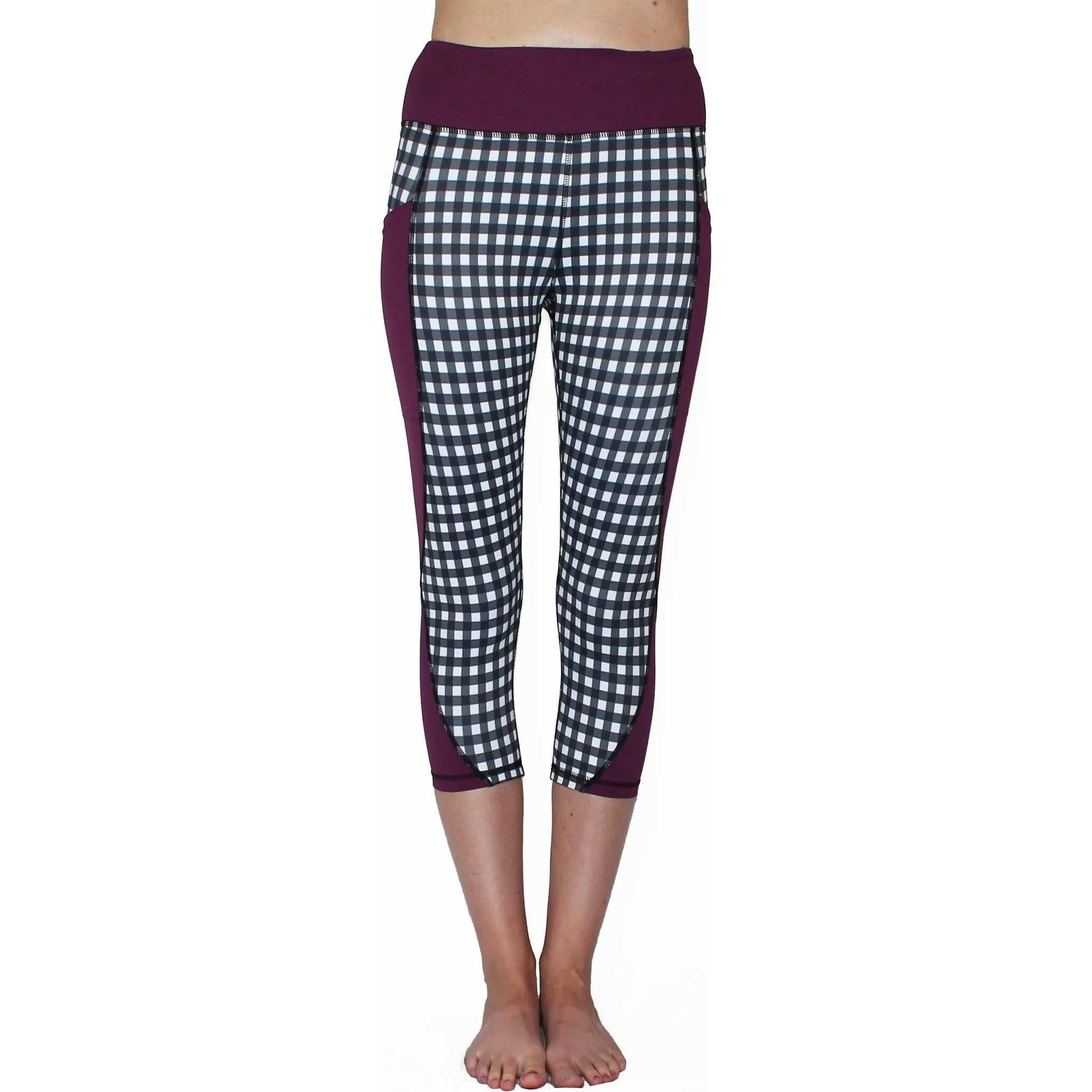 Purple Checker - Pocket Capri.