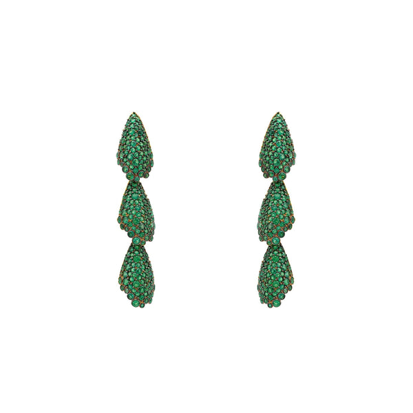Arabelle Emerald Green Earrings Gold |  quirkitrendz.