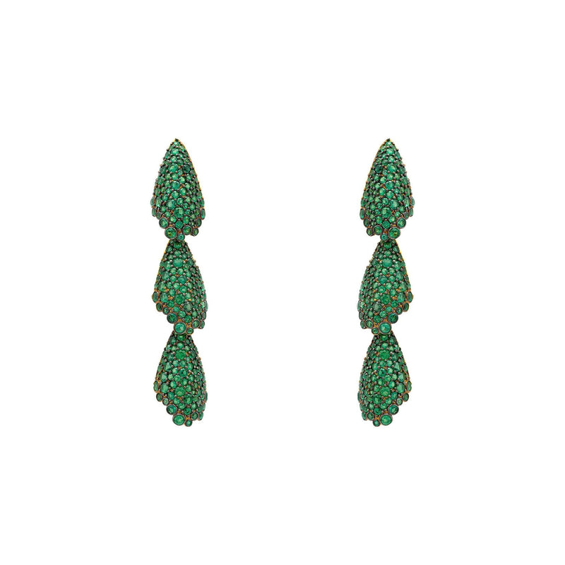 Arabelle Emerald Green Earrings Gold |  quirkitrendz.