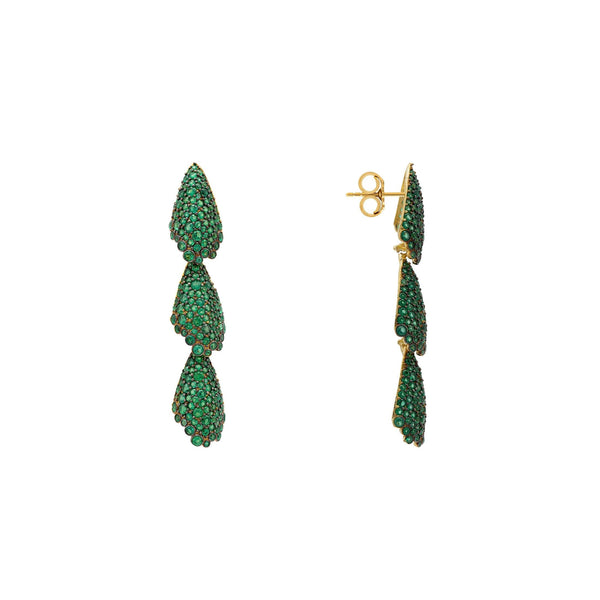 Arabelle Emerald Green Earrings Gold |  quirkitrendz.