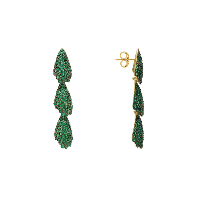 Arabelle Emerald Green Earrings Gold |  quirkitrendz.