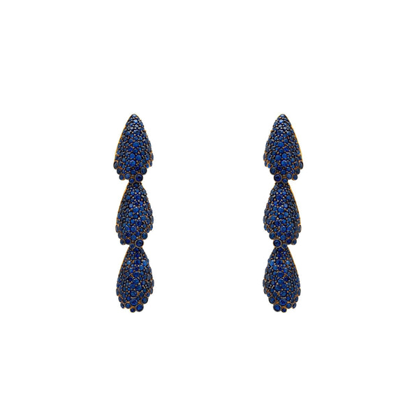 Arabelle Sapphire Blue Earrings Gold |  quirkitrendz.