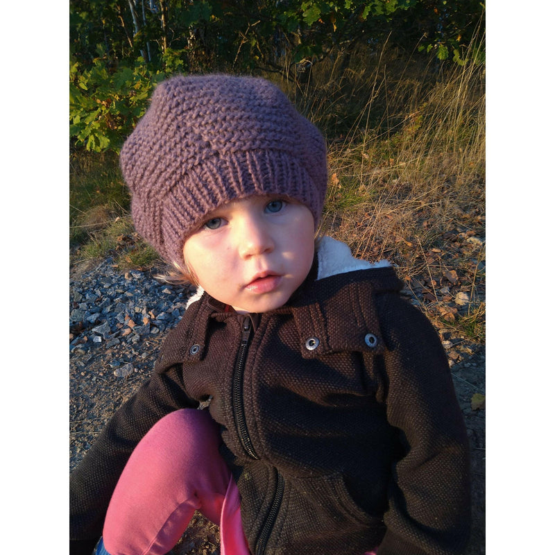 Mauve Alpaca Knitted Beret.