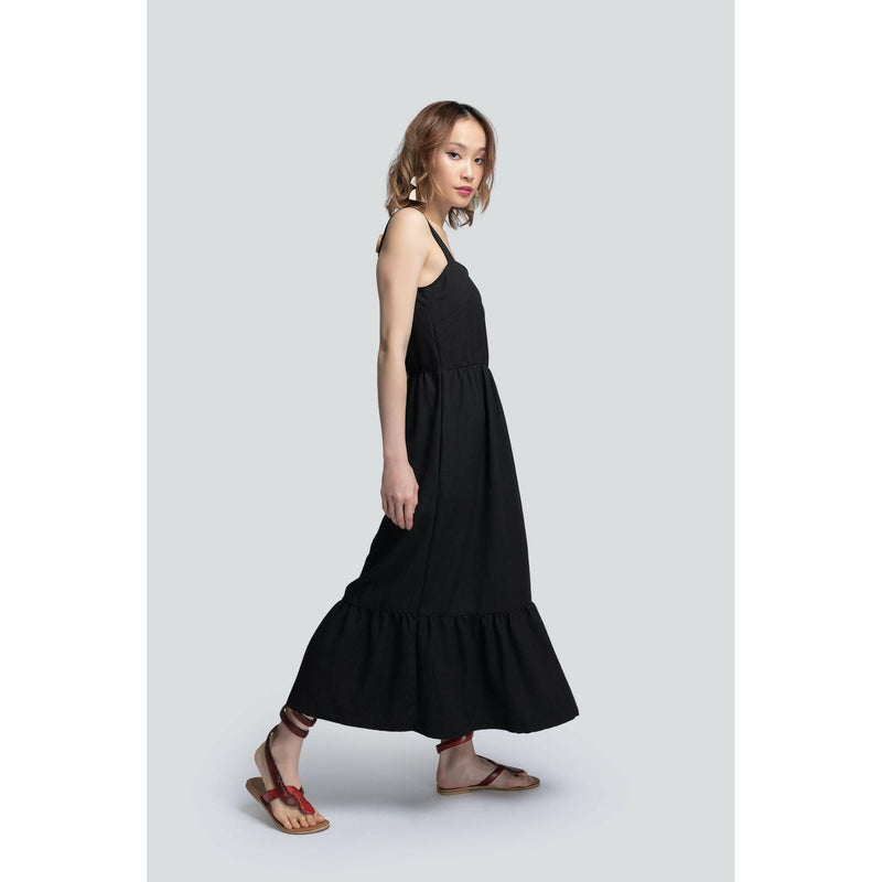 Gabriella Tiered Sundress in Black.