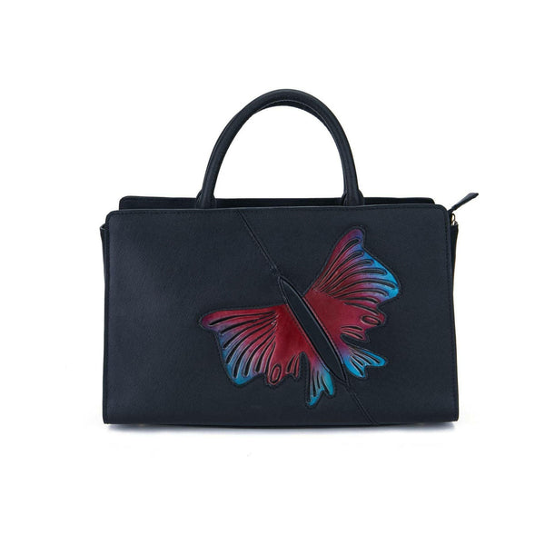 Butterfly Black Satchel - quirkitrendz