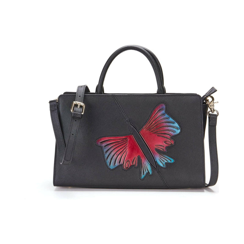 Butterfly Black Satchel - quirkitrendz