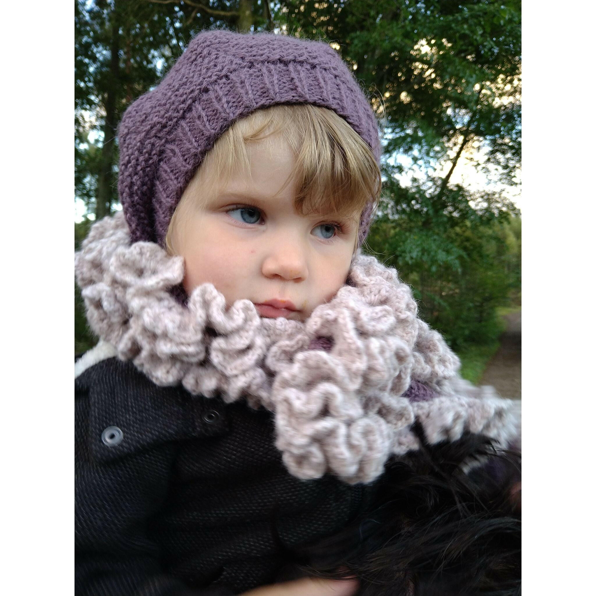 Mauve Alpaca Set (Beret & Scarf).