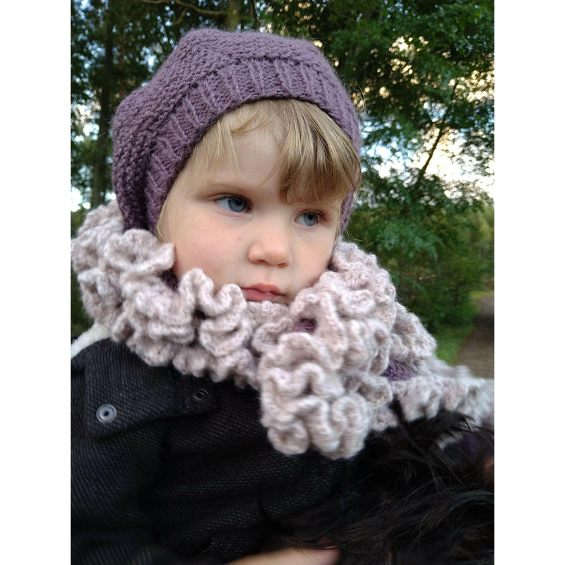 Mauve Alpaca Set - Beret and Scarf.