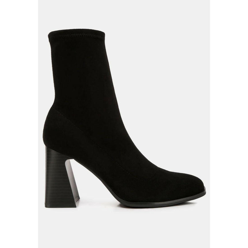 Candid High Ankle Flared Block Heel Boots - quirkitrendz