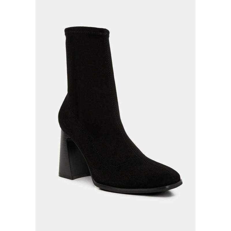 Candid High Ankle Flared Block Heel Boots - quirkitrendz