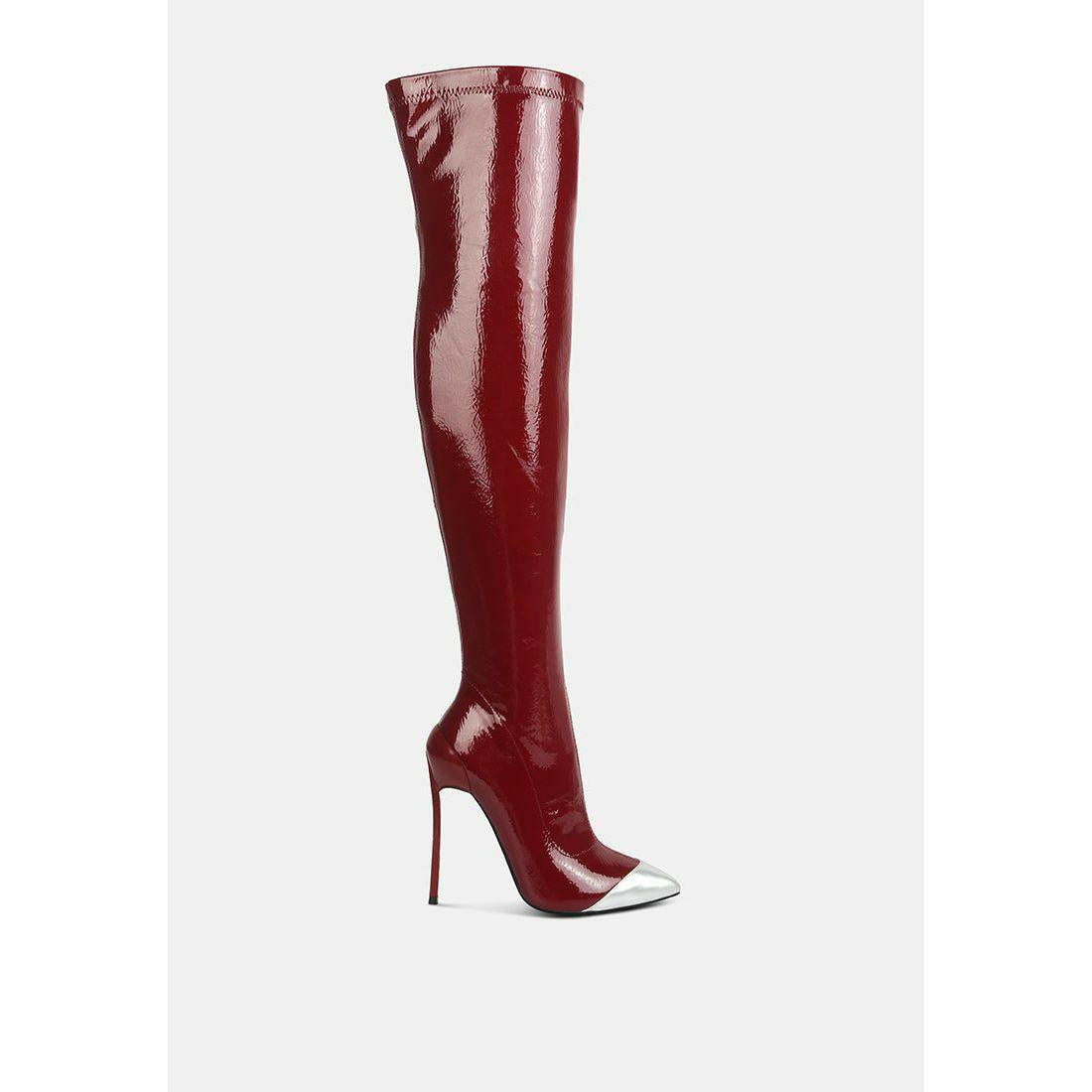 Chimes High Heel Patent Long Boots.